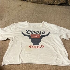 Coors Banquet Rodeo Graphic Tee - White with Black & Red Print
